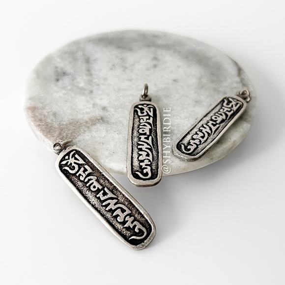 NEW Tibetan Artisan Handcrafted Om Linear Pendant - Picture 1 of 6